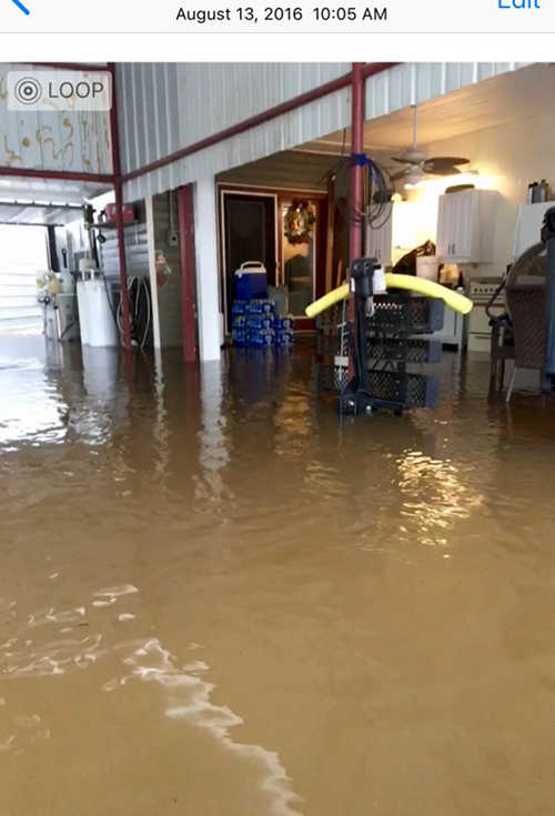 Julie Matherne evacuating her home the view from the boat