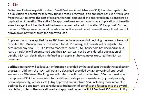 State of Louisiana SBA Declined Policy Homeowners Manual page 52